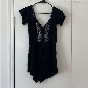 Black Romper with White detail